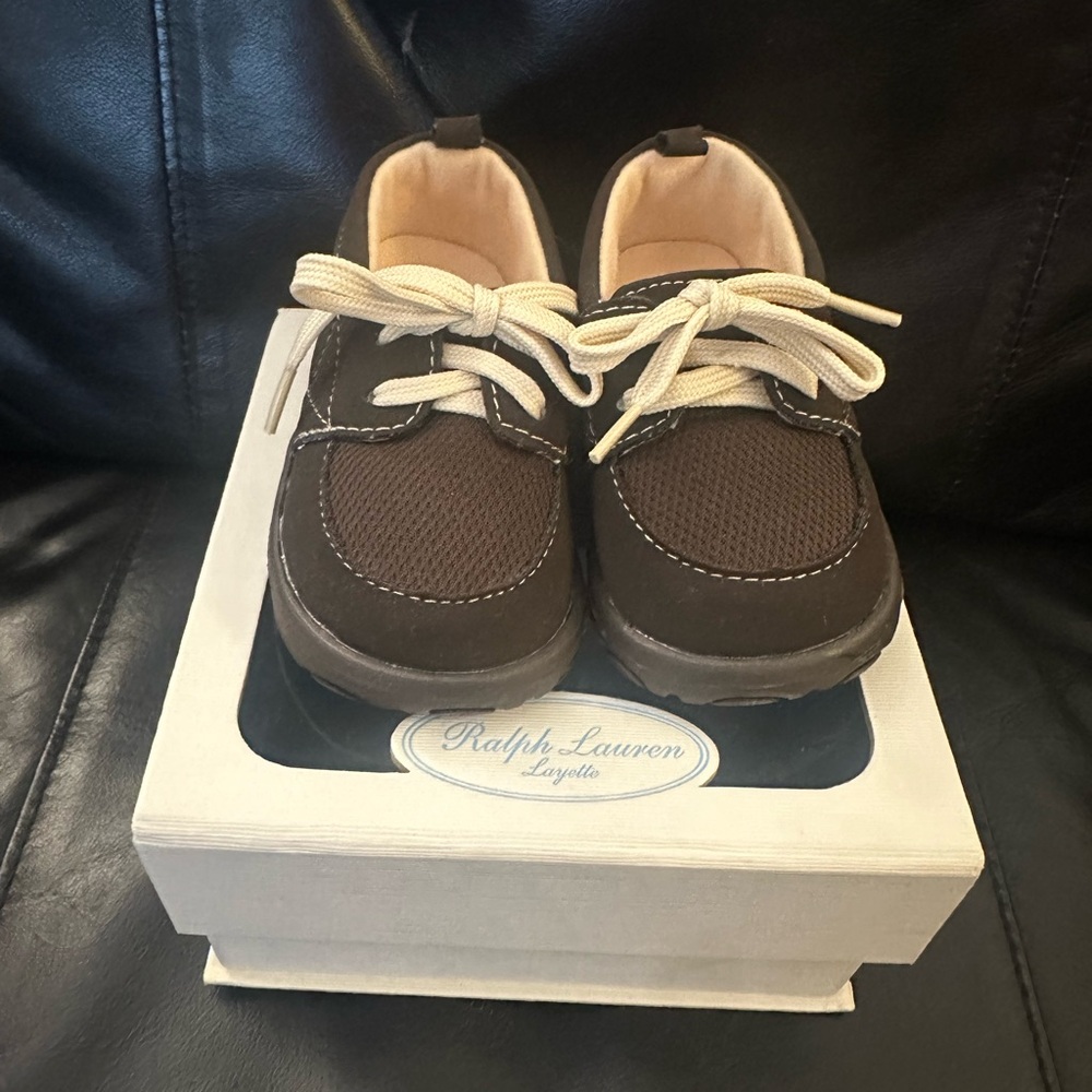 Ralph Lauren Kids Brown and Cream Sneakers